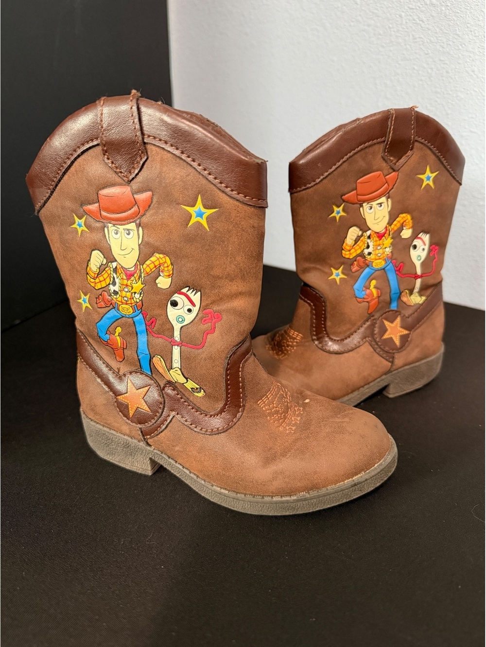 Toy Story 4 Woody Forky Cowboy Boots Kids Size 9 Disney Pixar